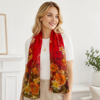 Chiffon Schal Damen Bunt Elegant 160x50cm