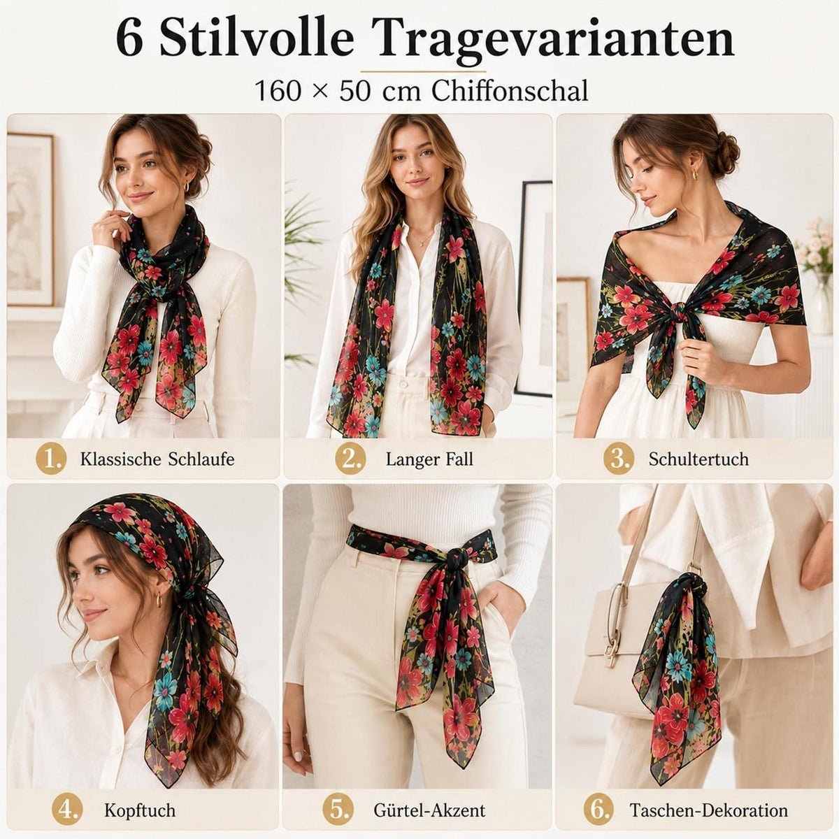 Chiffon Schal Damen Bunt Elegant Leicht für Abendkleid