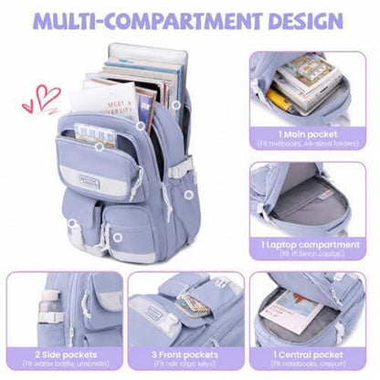 Schulrucksack mit Rollen für Mädchen – Blau, 27L