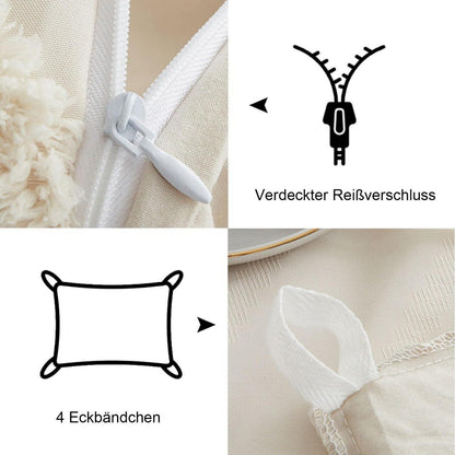 Bettwäsche-Set Boho Beige 200x220cm Getuftet mit Reißverschluss