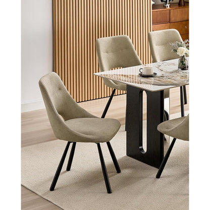 Drehbare Esszimmerstühle 6er Set | Kaschmir-Stoff, Ergonomisch