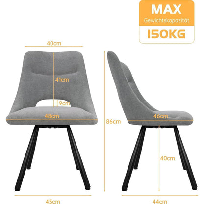 Drehbarer Esszimmerstuhl Set |, Ergonomisch & 360°