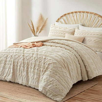 Getuftetes Boho Bettwäsche-Set 135x200 Beige