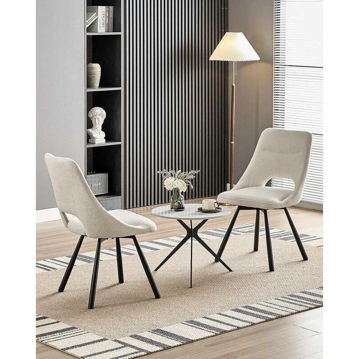 Drehbare Esszimmerstühle Set 4 – Beige, & Ergonomisch