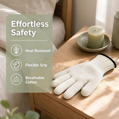 Hitzebeständige Grillhandschuhe – 26 cm, Baumwolle & Polyester