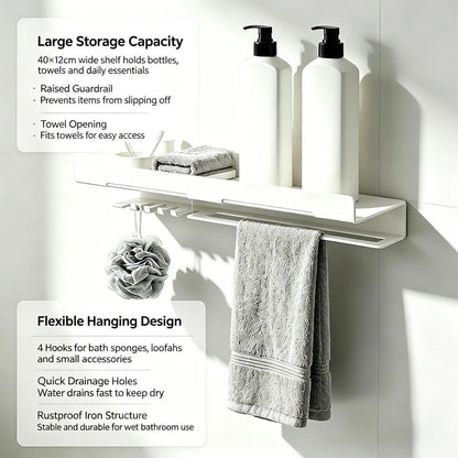 Duschablage Wandregal 40 cm Weiß – Praktisch & Modern