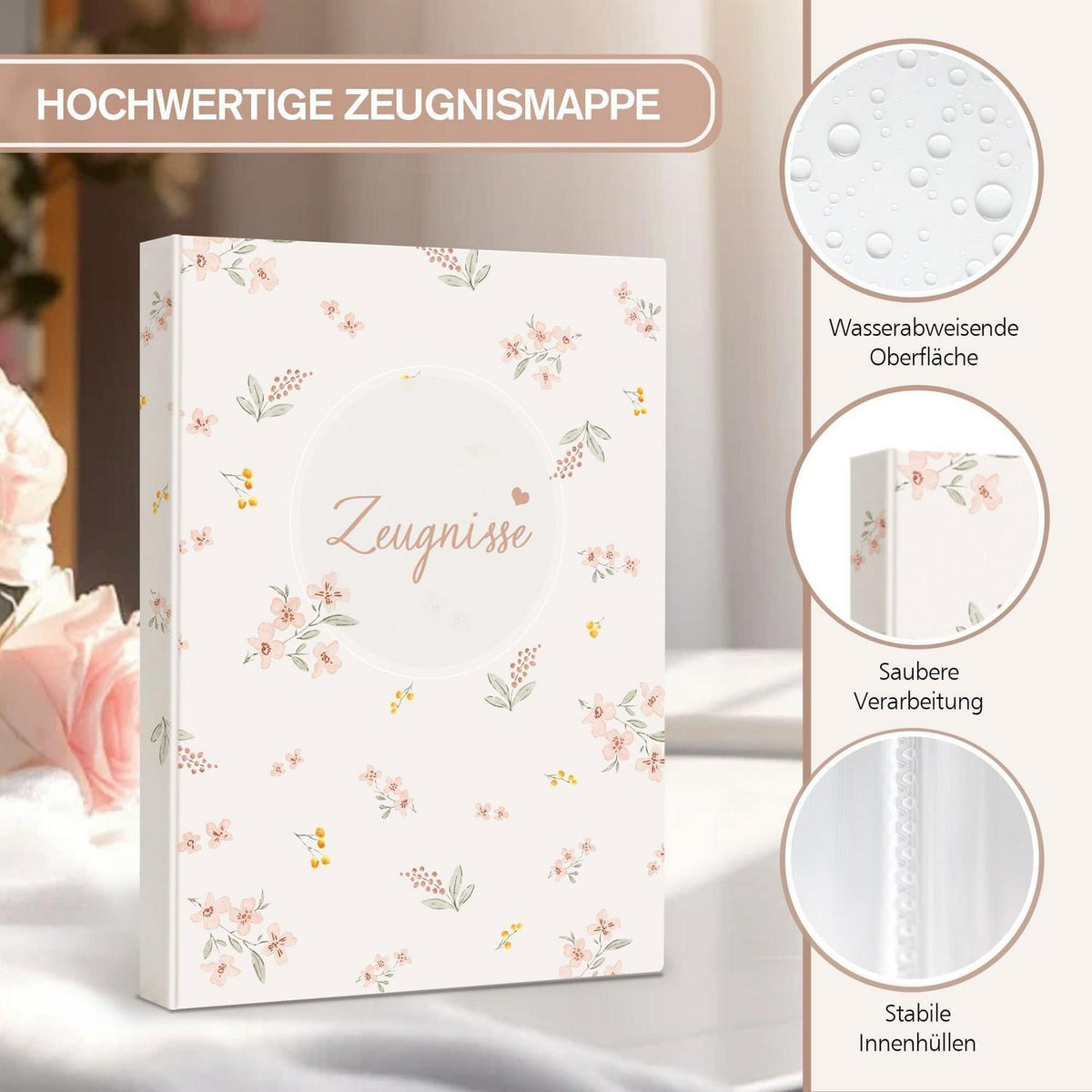 Zeugnismappe A4 mit 20 Hüllen – Wasserdicht & Praktisch
