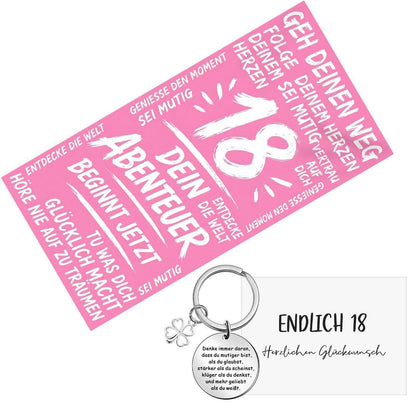 Strandtuch 18. Geburtstag Geschenk für Jungen & Mädchen