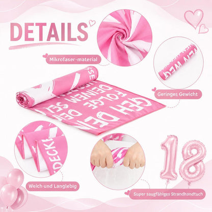 Strandtuch 18. Geburtstag Geschenk für Jungen & Mädchen