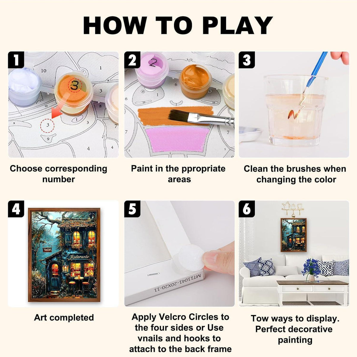 Malen nach Zahlen Landschaft mit Rahmen – Meeresschildkröten Delfine
