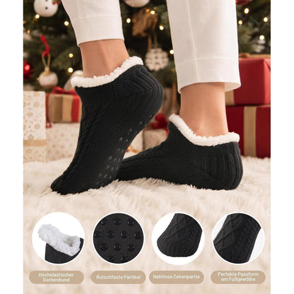 Warme Hausschuhsocken mit Stoppern für Damen und Herren
