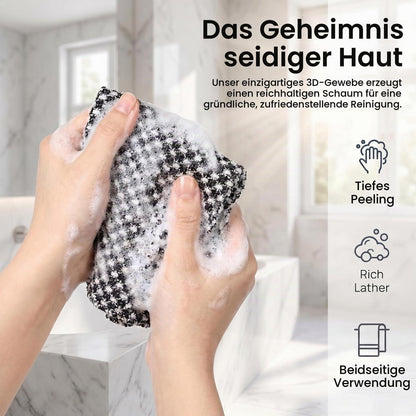 Japanisches Peeling-Handtuch 2 Stück Schwarz