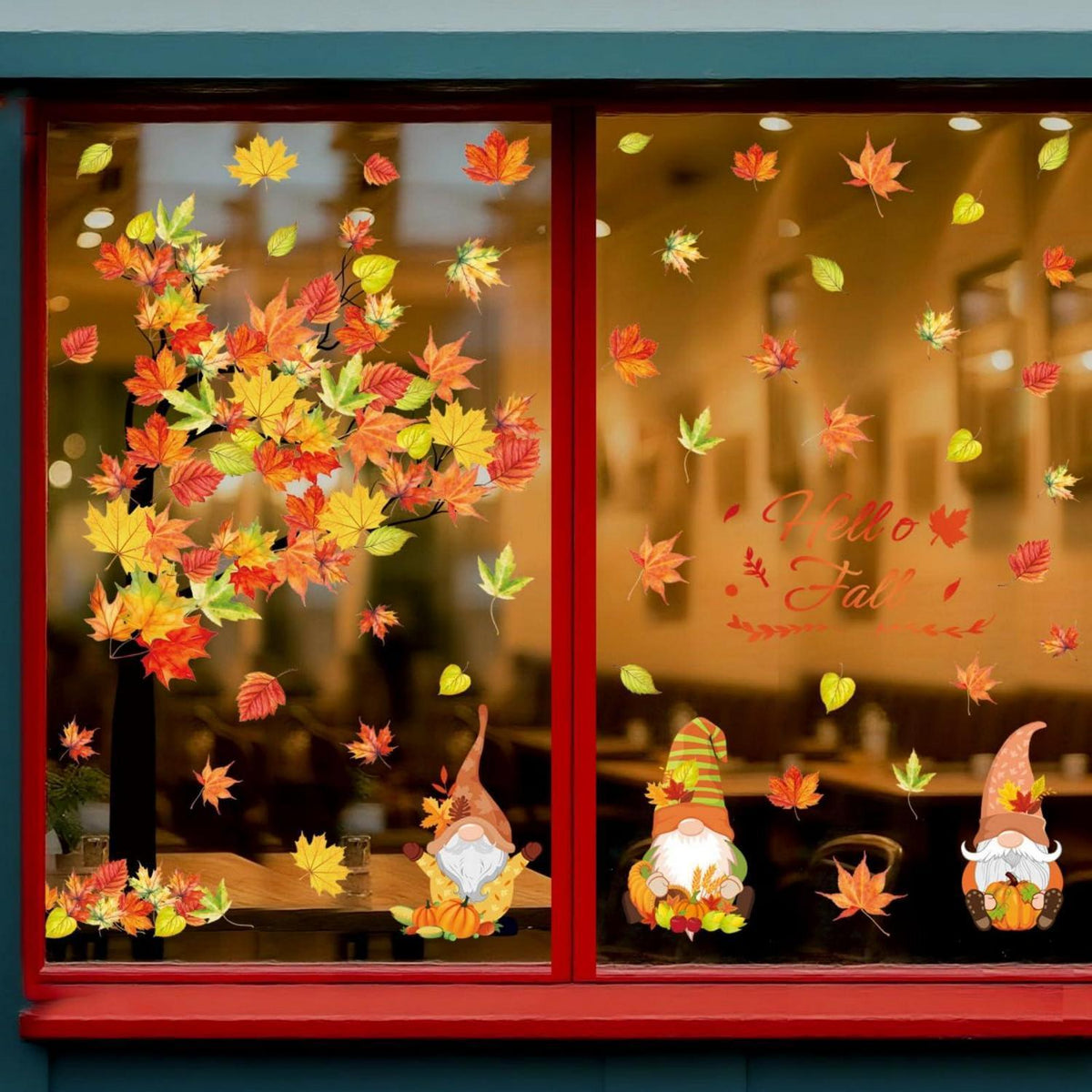 73x Fensterbilder Herbst – Ahornblätter Deko für Zuhause