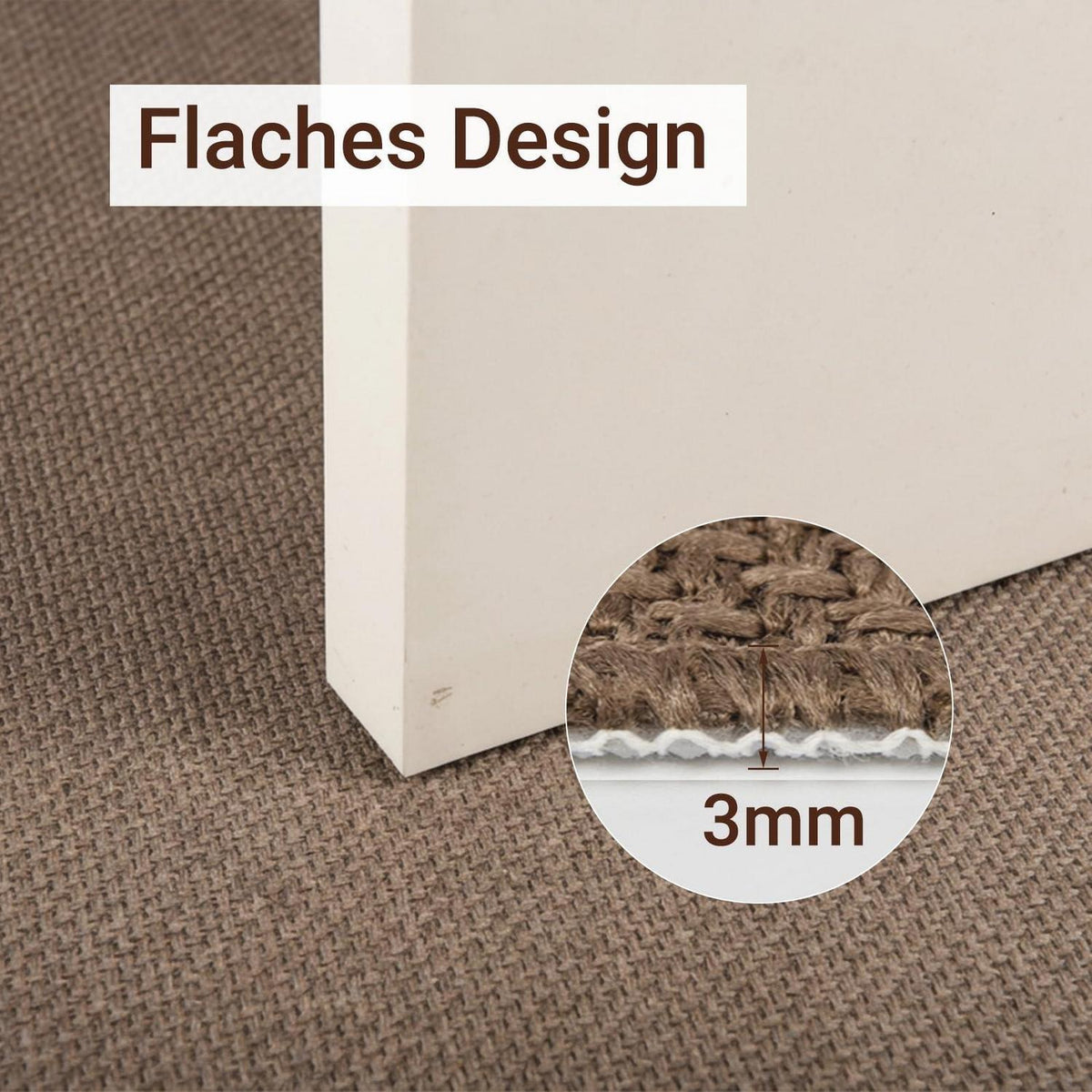 Rutschfeste Fußmatte 90x150 cm – Braun, Saugfähig & Waschbar