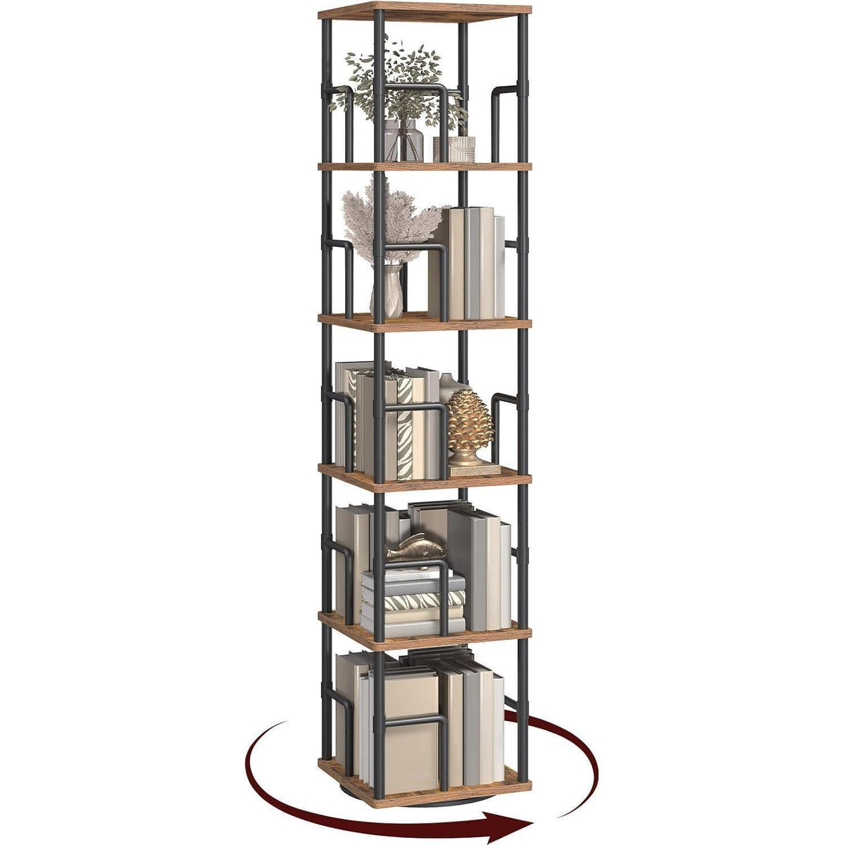 Drehbares 5-Ebenen Bücherregal für Wohnzimmer & Homeoffice