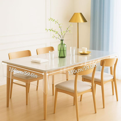 Durchsichtige Tischdecke 150x150 cm | Abwaschbar & Schutzfolie
