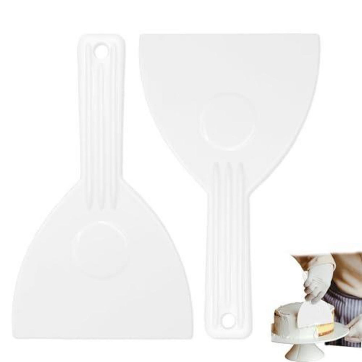 Pizza Spachtel Set – 2x Teigschaber aus Kunststoff