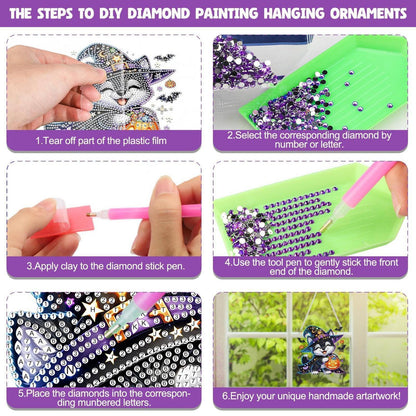 5D Husky Welpe Diamond Painting Anhänger – DIY Fensterbild & Geschenk