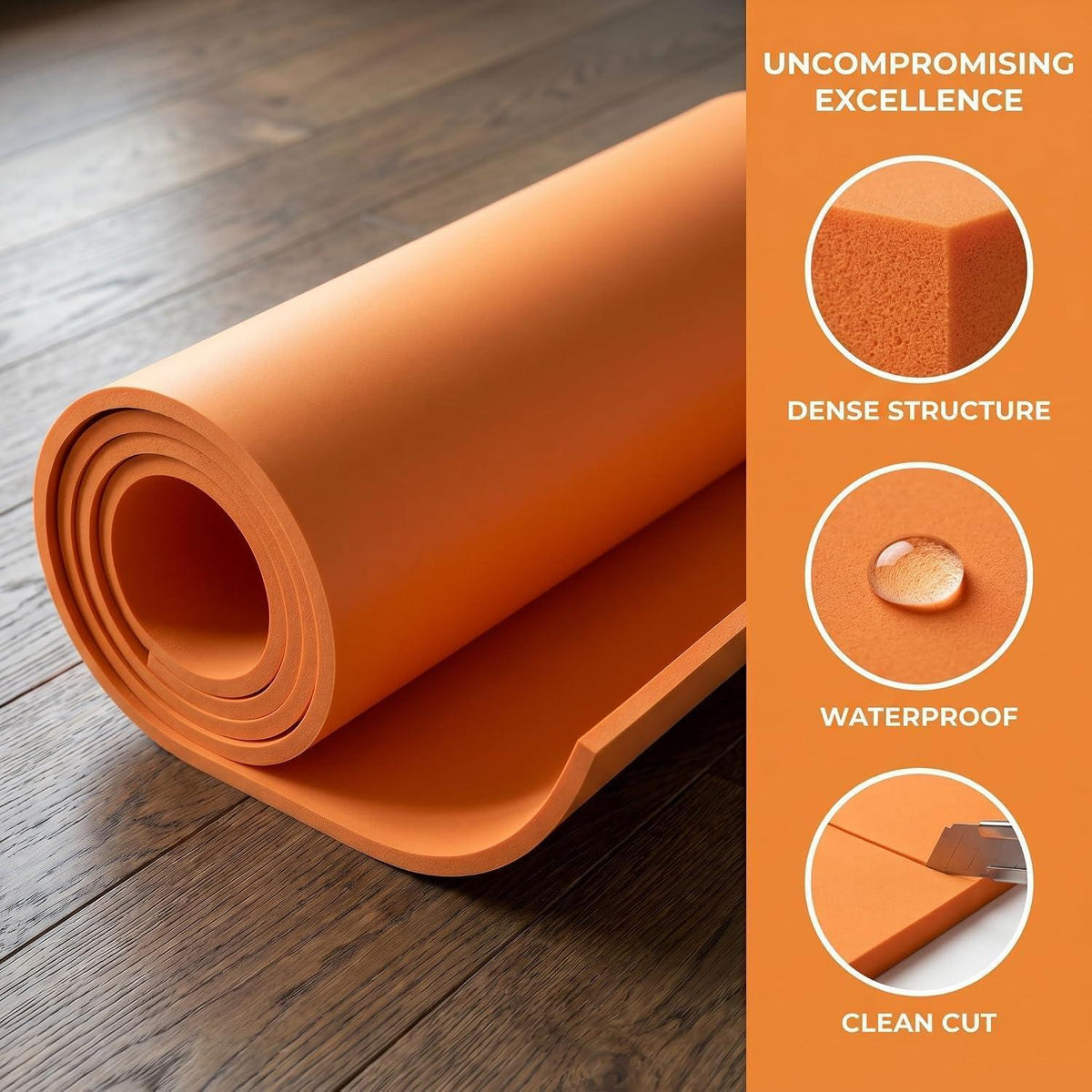 5mm Moosgummi Platten Orange – 35x200cm Schaumstoffplatte DIY