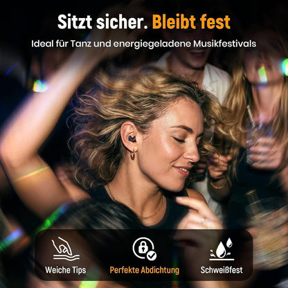 Konzert-Ohrstöpsel mit 22 dB Geräuschreduzierung – Schwarz