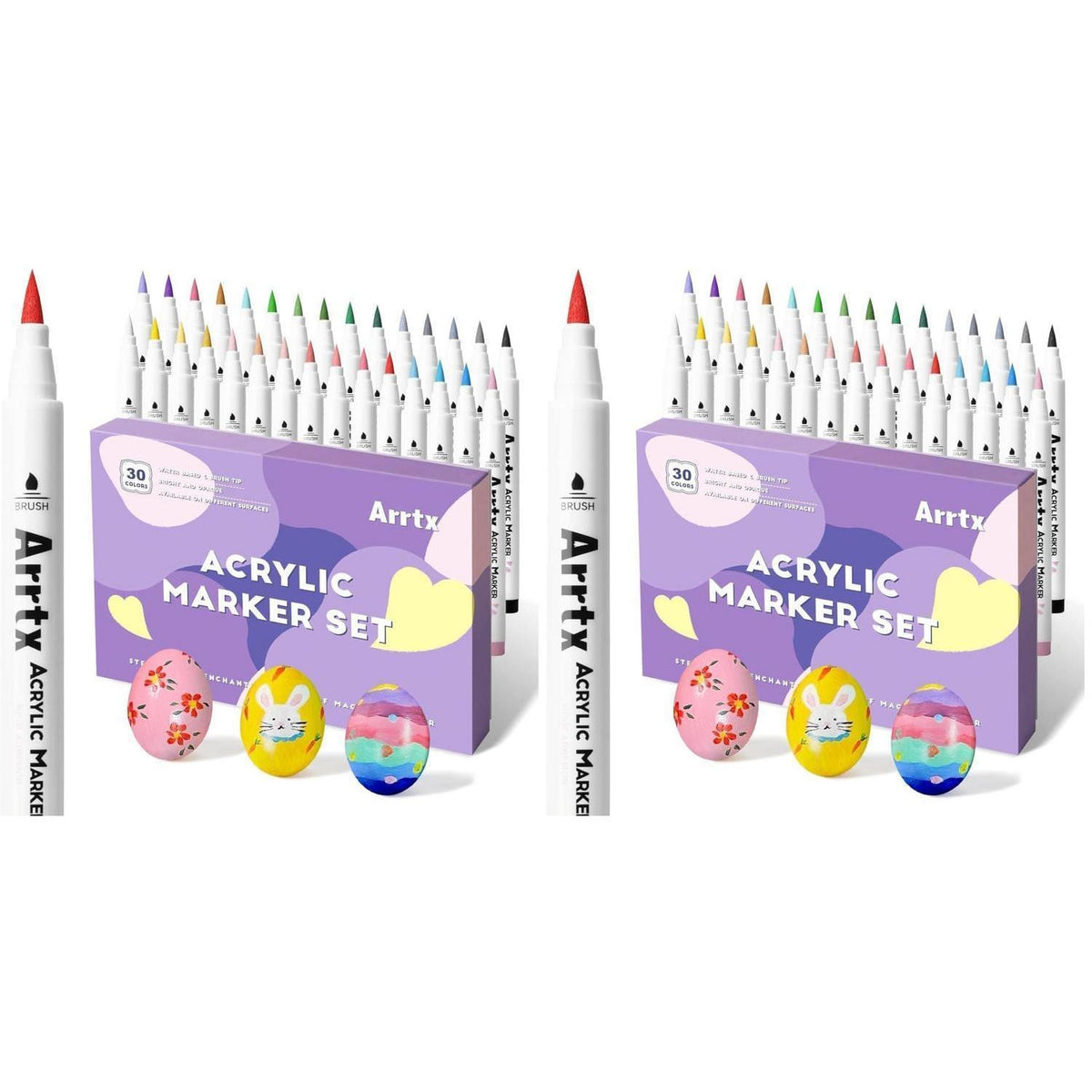 Acrylstifte Set 30 Farben – Pinselspitzen für Steine, Keramik & mehr