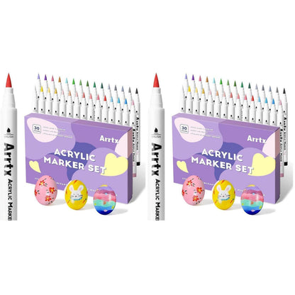 Acrylstifte Set 30 Farben – Pinselspitzen für Steine, Keramik & mehr