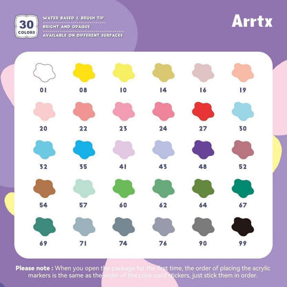 Acrylstifte Set 30 Farben – Pinselspitzen für Steine, Keramik & mehr