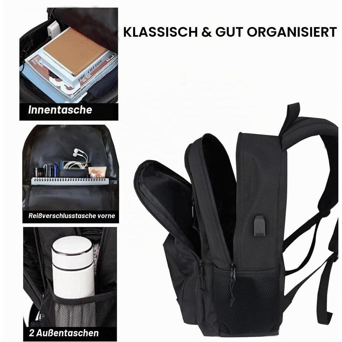 Laptop Rucksack 2er-Set, Schulrucksack für Herren Damen, 15,6/17,3 Zoll