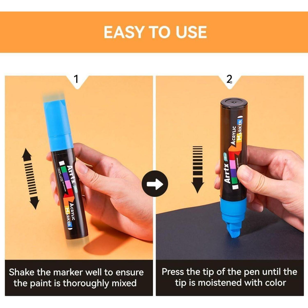 Acryl Marker Set 10 Jumbo Farben – Filzspitze für DIY & Felsmalerei