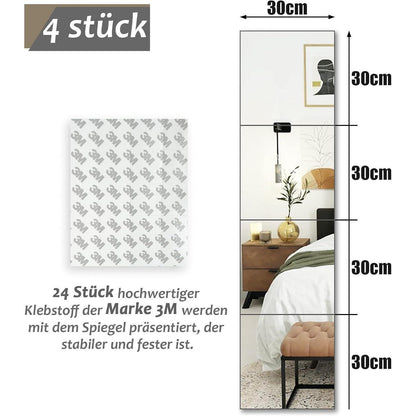 Klebespiegel Set 30x30cm - DIY Wandspiegel für Küche & Bad