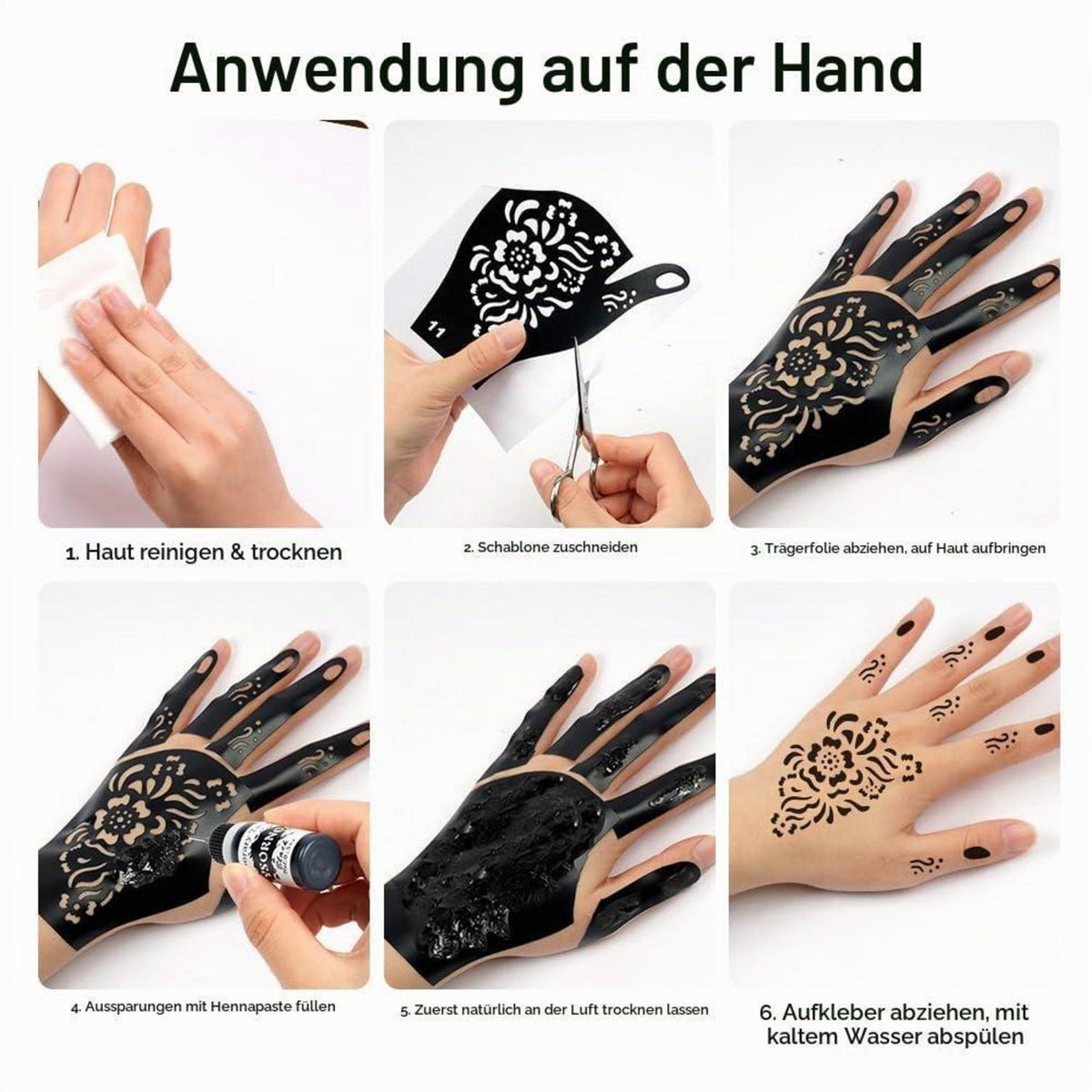 Henna Schablonen Set 20er Pack für Körper & Basteln