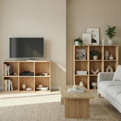 Holz Würfelregal 8 Fächer mit Rückwand – Bücherregal & Raumteiler