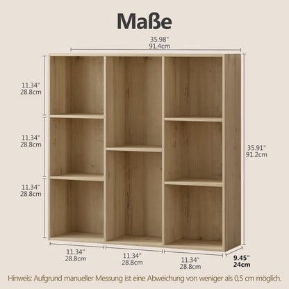 Holz Würfelregal 8 Fächer mit Rückwand – Bücherregal & Raumteiler