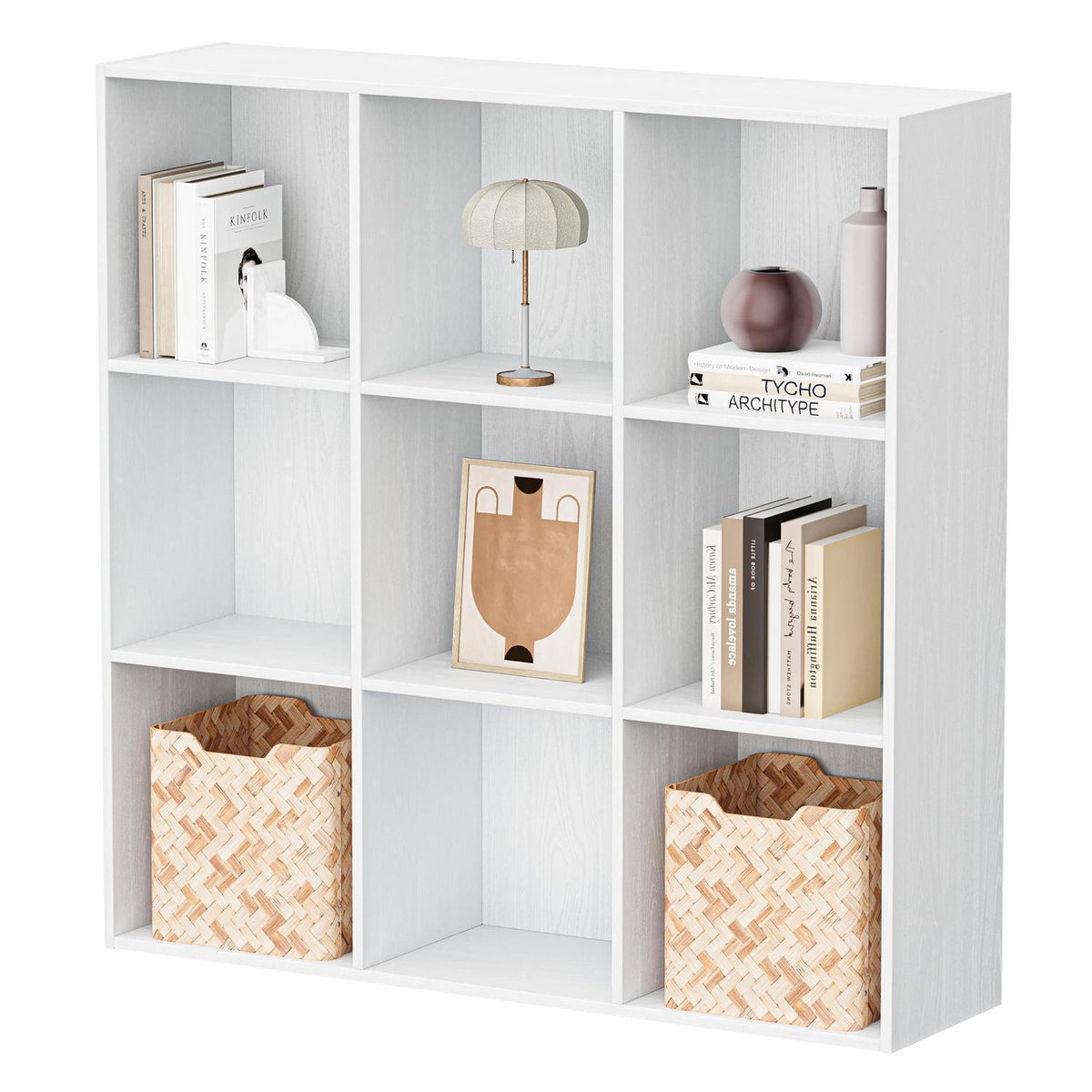 Würfelregal Holz 9 Fächer - Bücherregal & Raumteiler Weiß