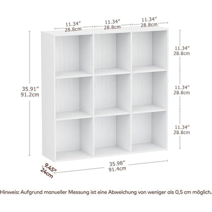 Würfelregal Holz 9 Fächer - Bücherregal & Raumteiler Weiß