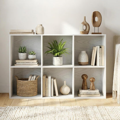 Würfelregal Holz 9 Fächer - Bücherregal & Raumteiler Weiß