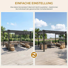 LEADZM Pergola 3x4m – Freistehender Pavillon mit Schiebedach