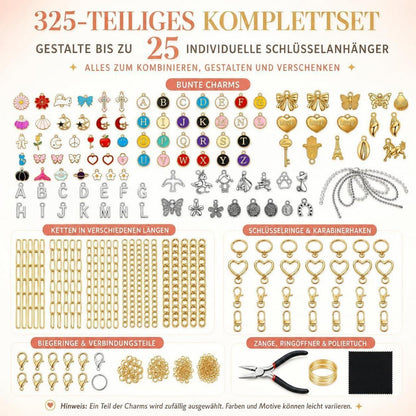 325-teiliges Schmuck Selber Machen Set für Schlüsselanhänger & Taschen