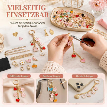 325-teiliges Schmuck Selber Machen Set für Schlüsselanhänger & Taschen