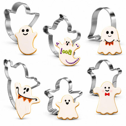Geister Ausstechformen 6-teilig Edelstahl Halloween Keksausstecher
