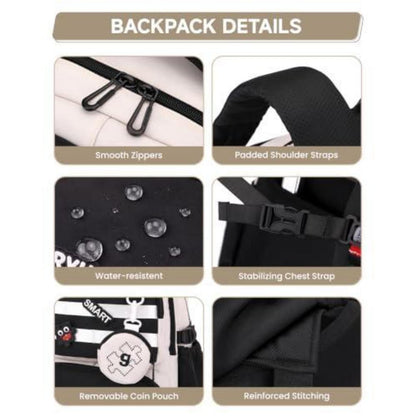 Schultrolley Rucksack Mädchen 3-9 Klasse, Abnehmbar & 6 Räder