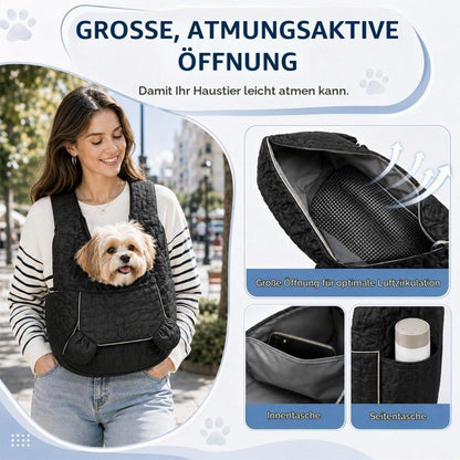 Hundetragetasche bis 10kg – Freihändig & Verstellbar