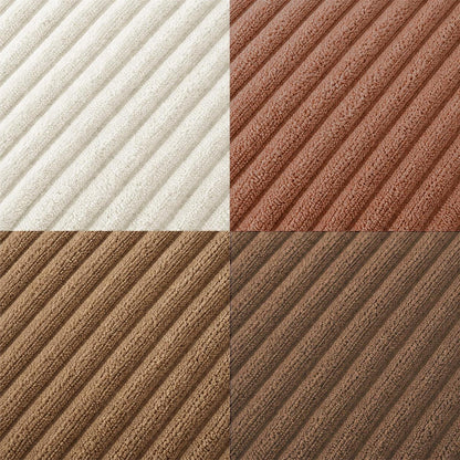 Kordsamt Kissenbezüge 50x50 cm, 4er Set, Braun, Gestreift