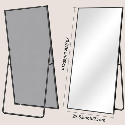 Ganzkörperspiegel 180x75cm – Stand- & Wandspiegel mit Aluminiumrahmen