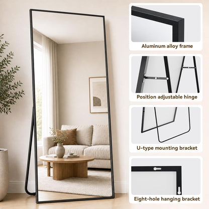 Ganzkörperspiegel 171x76cm – Stand- & Wandspiegel mit Aluminiumrahmen