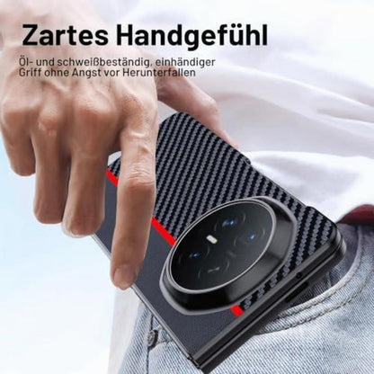 Honor Magic V6 Hülle: Wasserdicht, Stoßfest & Carbonfaser Rot/Schwarz