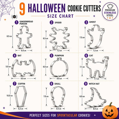 Halloween Ausstechformen Set Edelstahl 9-teilig
