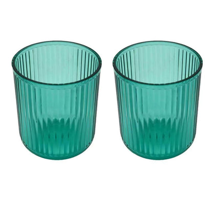 2er Set Zahnputzbecher Kunststoff – Transparent Grün