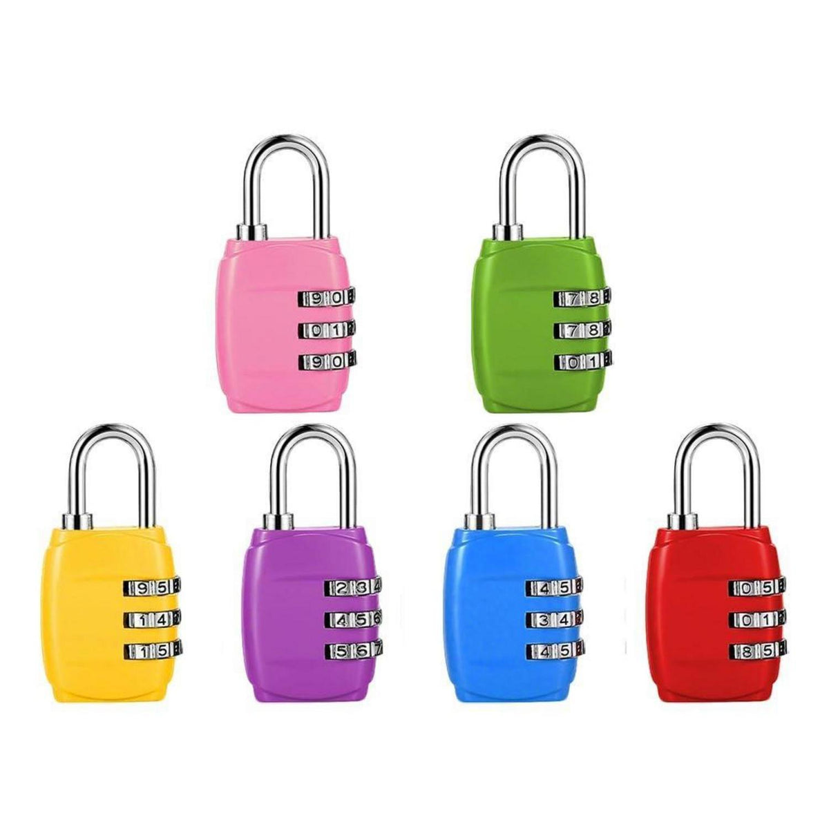 6x Kofferschloss Zahlenschloss 3-Stellig für Gepäck & Rucksack
