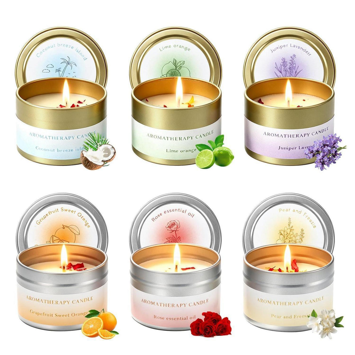 Sojawachs Teelichter Set 6er-Pack - Duftkerzen Geschenkset für Frauen